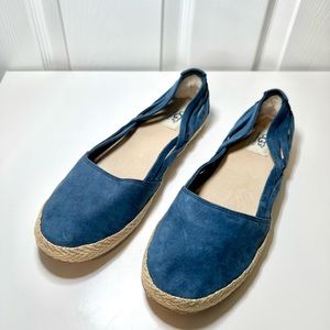 UGG Australia Tippie Blue Leather Espadrille Ballet Flats